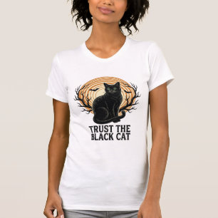 黒猫ハロウィンシャツヴィンテージスプーキー月猫 Tシャツ