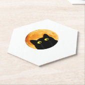 黒猫ハロウィンデザインおもしろい猫ハロウィン ペーパーコースター (アングル)