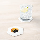 黒猫ハロウィンデザインおもしろい猫ハロウィン ペーパーコースター (インサイチュ)