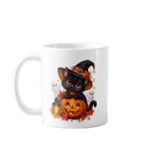 黒猫ハロウィンパンプキンマグ