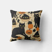 黒猫ハロウィンホラーおもしろいギフトboo 2024 クッション (裏面)
