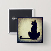 黒猫ハロウィンボタン 缶バッジ (正面&裏面)