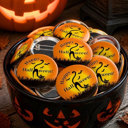 黒猫ハロウィンボタン 缶バッジ