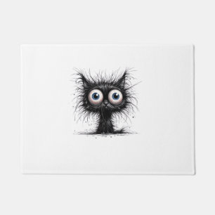 黒猫ハロウィン仮装パーティーおもしろい怖い猫 ドアマット