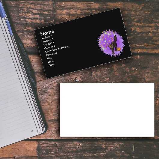 黒猫ハロウィン花火カスタム名刺 名刺