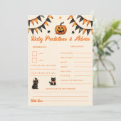 黒猫ハロウィン赤ちゃん予測とアドバイスカード 招待状 (スタンド正面)