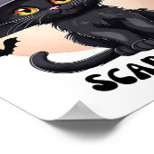 黒猫ハロウィーンかわいいヴィンテージ黒猫ブー ポスター (角)