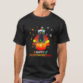 黒猫ハロウィーンとメリークリスマスハッピーホール Tシャツ (正面)