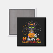 黒猫ハロウィーンとメリークリスマス マグネット (正面/裏面)
