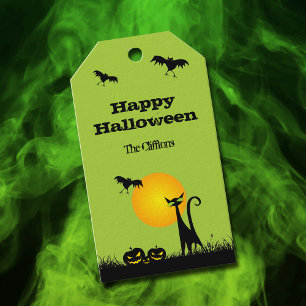 黒猫ハロウィーンのお願い ギフトタグ
