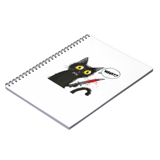 黒猫ハロウィーンの衣装おもしろい猫好き ノートブック (左側)