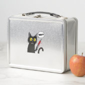 黒猫ハロウィーンの衣装おもしろい猫好き メタルランチボックス (インサイチュ)