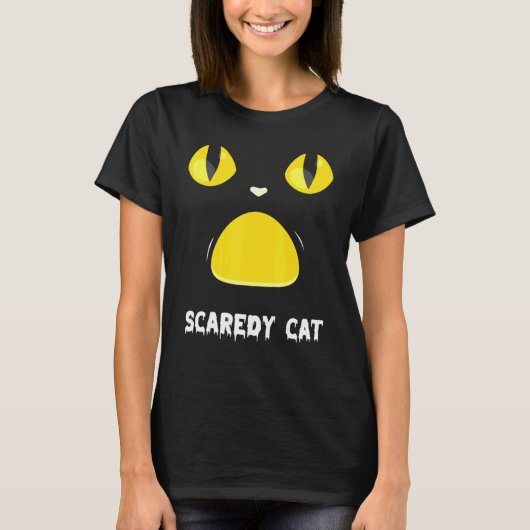 黒猫ハロウィーンの衣装アイディアスカレディキャットコスチュウ Tシャツ (正面)