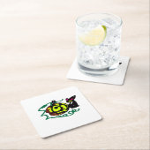 黒猫ハロウィーンアート スクエアペーパーコースター (インサイチュ)