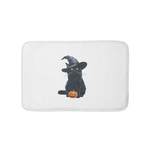 黒猫ハロウィーンカボチャ女性用コスチューム バスマット (正面)