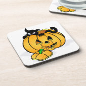 黒猫ハロウィーンカボチャ コースター (左側)