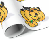 黒猫ハロウィーンカボチャ ラッピングペーパー (ロールコーナー)