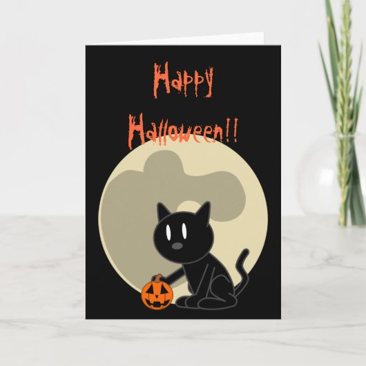 黒猫ハロウィーンカード カード (正面)