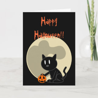 黒猫ハロウィーンカード カード