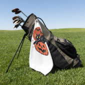 黒猫ハロウィーンクラシックTシャツ ゴルフタオル (グリーン)