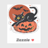 黒猫ハロウィーンクラシックTシャツ シール (シート)