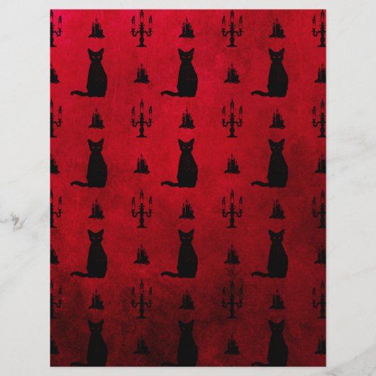 黒猫ハロウィーンスクラップブック紙 (正面)