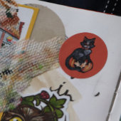 黒猫ハロウィーンハロウィーンのカボチャのちょうちん ラウンドシール