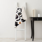 黒猫ハロウィーンパターンシェルパ毛布 シェルパブランケット (インサイチュ)