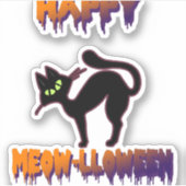黒猫ハロウィーンパンプキンハロウィーン シール (正面)