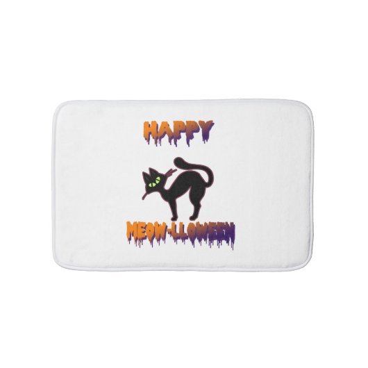 黒猫ハロウィーンパンプキンハロウィーン バスマット (正面)