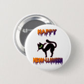黒猫ハロウィーンパンプキンハロウィーン 缶バッジ (正面&裏面)