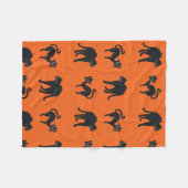 黒猫ハロウィーンブランケット フリースブランケット (正面(横))