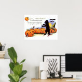 黒猫ハロウィーンポスタープリント ポスター (ホームオフィス)