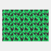 黒猫ハロウィーンラッピング紙セット ラッピングペーパーシート (正面)