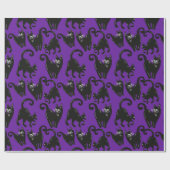 黒猫ハロウィーンラッピング紙 ラッピングペーパー (フラット)