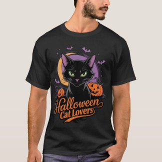 黒猫ハロウィーン愛好家スターリーナイトインスパイア Tシャツ