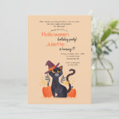 黒猫ハロウィーン誕生パーティー 招待状 (スタンド正面)
