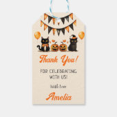 黒猫ハロウィーン誕生日パーティギフトラベル ギフトタグ (裏面)