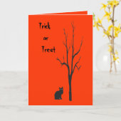 黒猫ハロウィーン カード (黄色い花)