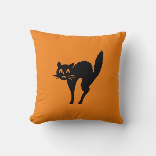 黒猫ハロウィーン クッション (正面)