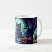 黒猫ハロウィーン コーヒーマグカップ (正面右)