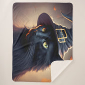 黒猫ハロウィーン シェルパブランケット (正面)