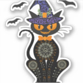 黒猫ハロウィーン シール (正面)