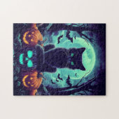 黒猫ハロウィーン ジグソーパズル (横)