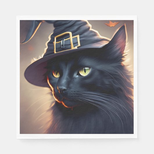 黒猫ハロウィーン スタンダードランチョンナプキン (正面)