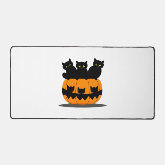 黒猫ハロウィーン デスクマット (正面)