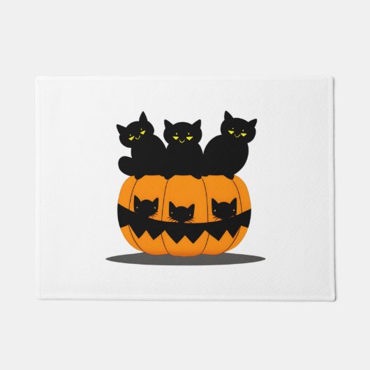 黒猫ハロウィーン ドアマット (正面)
