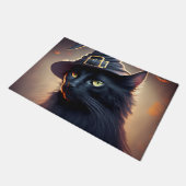 黒猫ハロウィーン ドアマット (アングル)
