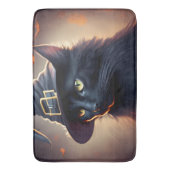 黒猫ハロウィーン バスマット (正面縦)