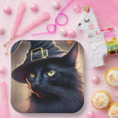 黒猫ハロウィーン ペーパープレート (パーティー)